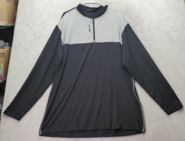 Reebok Shirt Mens Size 2XL Black Light Gray Polyester Long Sleeve Logo 1... - $16.57