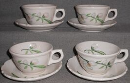 Set (4) Syracuse Restaurant China PARK LANE PATTERN Cups and Saucers MAD... - $39.59