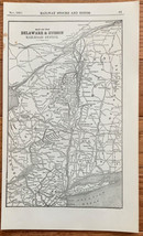 1923 Antique DELAWARE &amp; HUDSON RAILROAD Map Vintage RAILWAY Map - £7.98 GBP