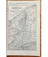 1923 Antique DELAWARE &amp; HUDSON RAILROAD Map Vintage RAILWAY Map - $10.00