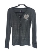 Pink Victoria&#39;s Secret Long Sleeve Shimmer Top M Womens Grey Pullover Bu... - £12.59 GBP