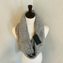 Sofia Cashmere Chunky Cable Knit Infinity Scarf, Wool/Cashmere Blend, Gray Nwt - £71.40 GBP