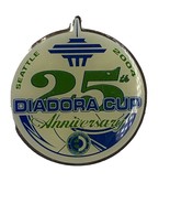 Seattle Cup Diadora Football Soccer Game Pin Lapel Badge Tie Tac Green Blue - $6.69