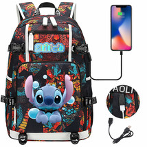 Disney Stitch USB Large Capacity Teenagers Student Schoolbags Women Men Laptop T - £49.48 GBP