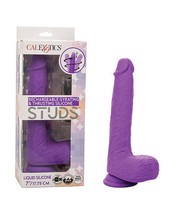 Silicone Studs Rechargeable Gyrating &amp; Thrusting Vibrator - Purple - $69.47