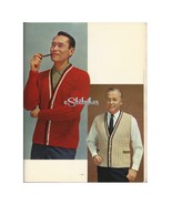 1960s Mens Cable Knit Cardigan V-Neck Vest, Sweater - 2 Knit patterns (P... - £2.93 GBP