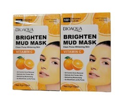 BioAqua Brightening Mud Mask Vit C Sweet Orange Organic 10 pcs x 2 Boxes - $24.74
