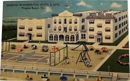 Martha Washington Hotel &amp; Apartments, Virginia Beach, VA, vintage postcard - £9.37 GBP