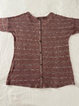 Charming Charlie Women's Brown Long Sleeve Button-Up Blouse Top T-Shirt Size S image 3