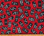 Cotton Dominos Playing Tools Game Pieces Games Red Fabric Print by Yard ... - $13.95