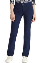 Womens Jeans Tall Chaps Navy Blue Midrise Straight Twill Pants Long $59- 2 Long - £22.15 GBP