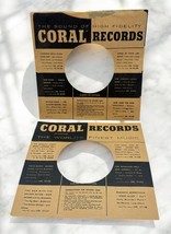 Coral Records Company Sleeves 45 RPM Lot of 2 Sound of High Fidelity - $9.89