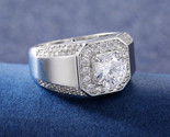 Elvis Presley Wedding RING 925 Sterling Big Square Moissanite TCB Made S... - $79.99