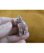 (Y-DOG-GE-28) red German Shepherd DOG small gem stone carving SOAPSTONE ... - $11.77 CAD