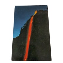 Postcard Yosemite National Park California The Fire Fall Glacier Point Chrome - $6.92