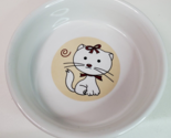 Ceramic Cat Food Water Dish Bowl Burgundy Red &amp; Yellow Stripes 5” Target... - $9.85