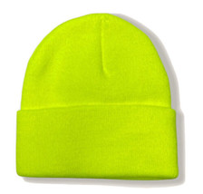 Urban Outfitters Fluo Jaune Tricot Chapeau Bonnet - £10.16 GBP