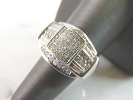 Mens Vintage Estate 14K White Gold Diamond Ring 13.8g E3378 - £1,705.10 GBP