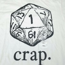 D20 Dice Critical Fail Roll Crap #1 D&amp;D Dungeons Dragons White T-Shirt S... - £17.28 GBP