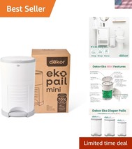 Compact EKO Mini Diaper Pail – 70% Recycled Materials, Step-On with Quie... - $980.80 MXN