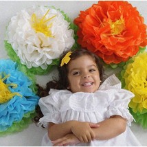 &quot;Blooming Blossoms Party Pack - 8 Giant 15&quot; Paper Flowers in 4 Colors for Baby S - $27.71