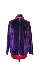 Rafaella Petites Sweater Jacket Purple Mock Neck Pockets Size Small Full... - £15.80 GBP