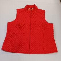 Orvis RN#70534 Women's Full Zip Orange Sleeveless Vest Pockets Size XL image 8