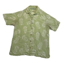 Tommy Bahama Relax Hawaiian Shirt Rayon Linen Blend Green Pineapples Mens Large - £19.22 GBP