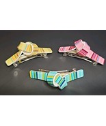 Vintage 1990s Lucite Acrylic Knotted Hair Clips Barrettes Multicolored L... - €30,44 EUR