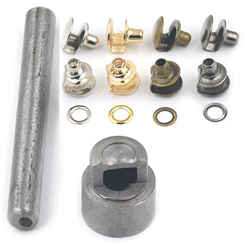 Bluemoona 10 sets - 10mm 3/8" Brass Boots Hook eyelet Buckles with one Tool Ridi