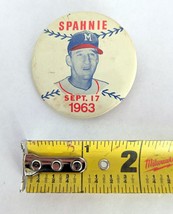 Sept 17 1963 Spahnie (Warren) Pin Pinback Button Milwaukee Braves - £7.77 GBP