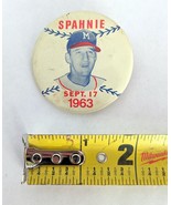 Sept 17 1963 Spahnie (Warren) Pin Pinback Button Milwaukee Braves - £7.77 GBP