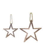 Natural Wooden Star Ornament with Jute Hanger (Set of 4) - $122.89