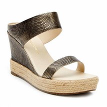 Matisse women&#39;s flora wedge sandal in Pewter Metallic Snake Print Leather - £67.81 GBP