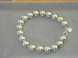 Tiffany &amp; Co. Sterling Chain Bracelet 10mm Ball City Hardwear 8 1/8&quot; - £299.75 GBP