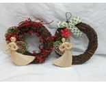 Set Of (2) Christmas Angel Wreaths 6&quot; - £28.55 GBP