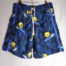 Nickelodeon Spouge Bob Men&#39;s Swim Shorts Blue Multicolor Size 34 Waist - £13.93 GBP