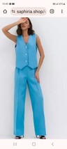 Cotton-Linen Blend Sleeveless Vest &amp; Wide-Leg Pants Set - $71.27