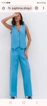 Cotton-Linen Blend Sleeveless Vest &amp; Wide-Leg Pants Set - £56.83 GBP