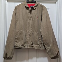 Polo Ralph Lauren Vintage 80s Brown Lightweight Bomber Jacket w/ Red Lining USA  - $69.25