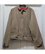 Polo Ralph Lauren Vintage 80s Brown Lightweight Bomber Jacket w/ Red Lin... - $69.25