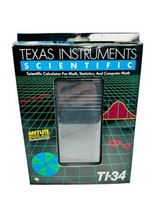 Vintage 1988 Texas Instruments TI-34 Scientific Solar Calculator w Cover &amp; Card - £18.43 GBP
