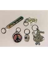 5 Retro Keychains Magic Wand Peace Sign Friends Forever Hersey&#39;s Kiss Ba... - £14.15 GBP
