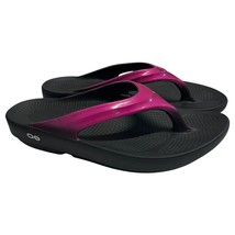 Oofos OOlala Sandals Womens 9 Black Pink Recovery Flip Flops Comfort Foa... - $930.96 MXN