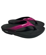 Oofos OOlala Sandals Womens 9 Black Pink Recovery Flip Flops Comfort Foa... - $67.22 CAD