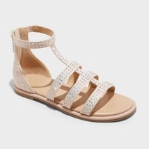 Cat and Jack Blush Rainee Bejeweled Gladiator Slip-On Sandals NWT - $11.91