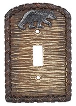 Rustic Black Bear Resin Single Switch Cover Plate - $14.22