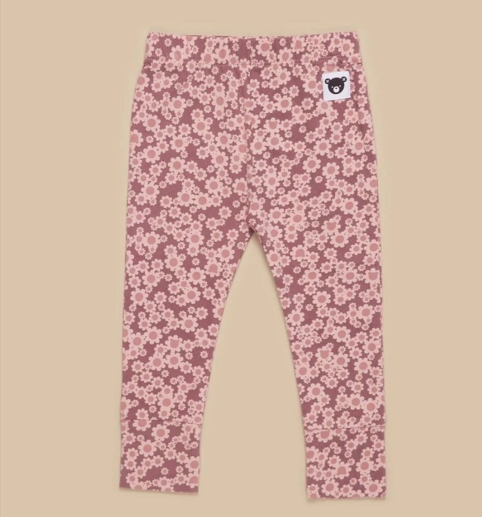 Huxbaby - Organic Flower Bear Legging - Dusty Plum 18-24 Months NWT - $28.80