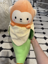 20” Inch Takashoji Orange Monkey in Banana Japanese Plush - Round 1 Plush - $26.99