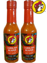 2 Packs Buc-ee&#39;s Carolina Reaper Fiery Hot Sauce 5 Oz Glass Bottle - £20.37 GBP
